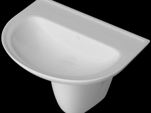 pedestal half round wash basin modeled in 3ds max 3D Model