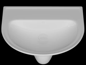 pedestal half round wash basin modeled in 3ds max 3D Model