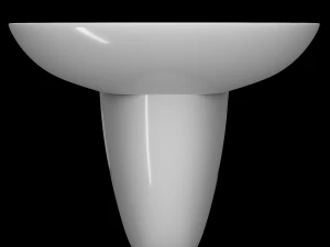 pedestal half round wash basin modeled in 3ds max 3D Model