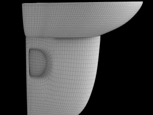 pedestal half round wash basin modeled in 3ds max 3D Model