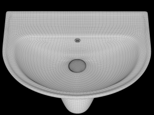 pedestal half round wash basin modeled in 3ds max 3D 모델