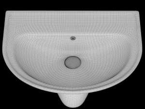 pedestal half round wash basin modeled in 3ds max 3D Model
