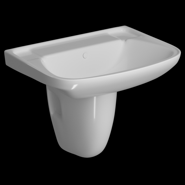 pedestal rectangle wash basin modeled in 3ds max Modèle 3D .c4d .max .obj .3ds .fbx .stl .blend 