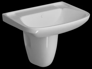 3ds max로 모델링된 받침대 직사각형 세면대 3D 모델