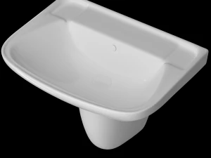 pedestal rectangle wash basin modeled in 3ds max 3D Model
