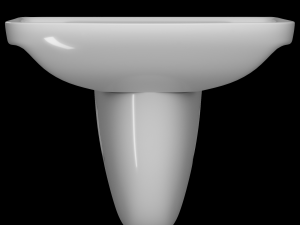 pedestal rectangle wash basin modeled in 3ds max Modèle 3D
