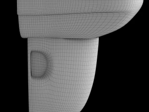 pedestal rectangle wash basin modeled in 3ds max 3D Model