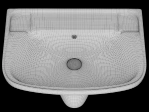 pedestal rectangle wash basin modeled in 3ds max 3D Model