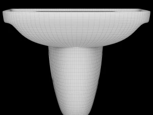 pedestal rectangle wash basin modeled in 3ds max 3D Model