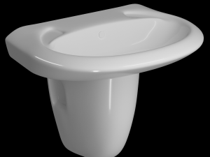 pedestal half round wash basin modeled in 3ds max 3D मॉडल