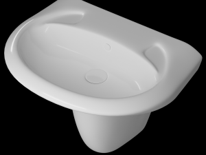 pedestal half round wash basin modeled in 3ds max Model 3D