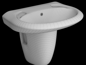 pedestal half round wash basin modeled in 3ds max Model 3D