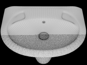 pedestal half round wash basin modeled in 3ds max Model 3D