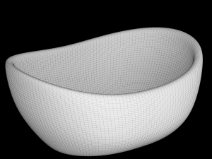 table top wash basin in oval shape modeled in 3ds max 3D Model