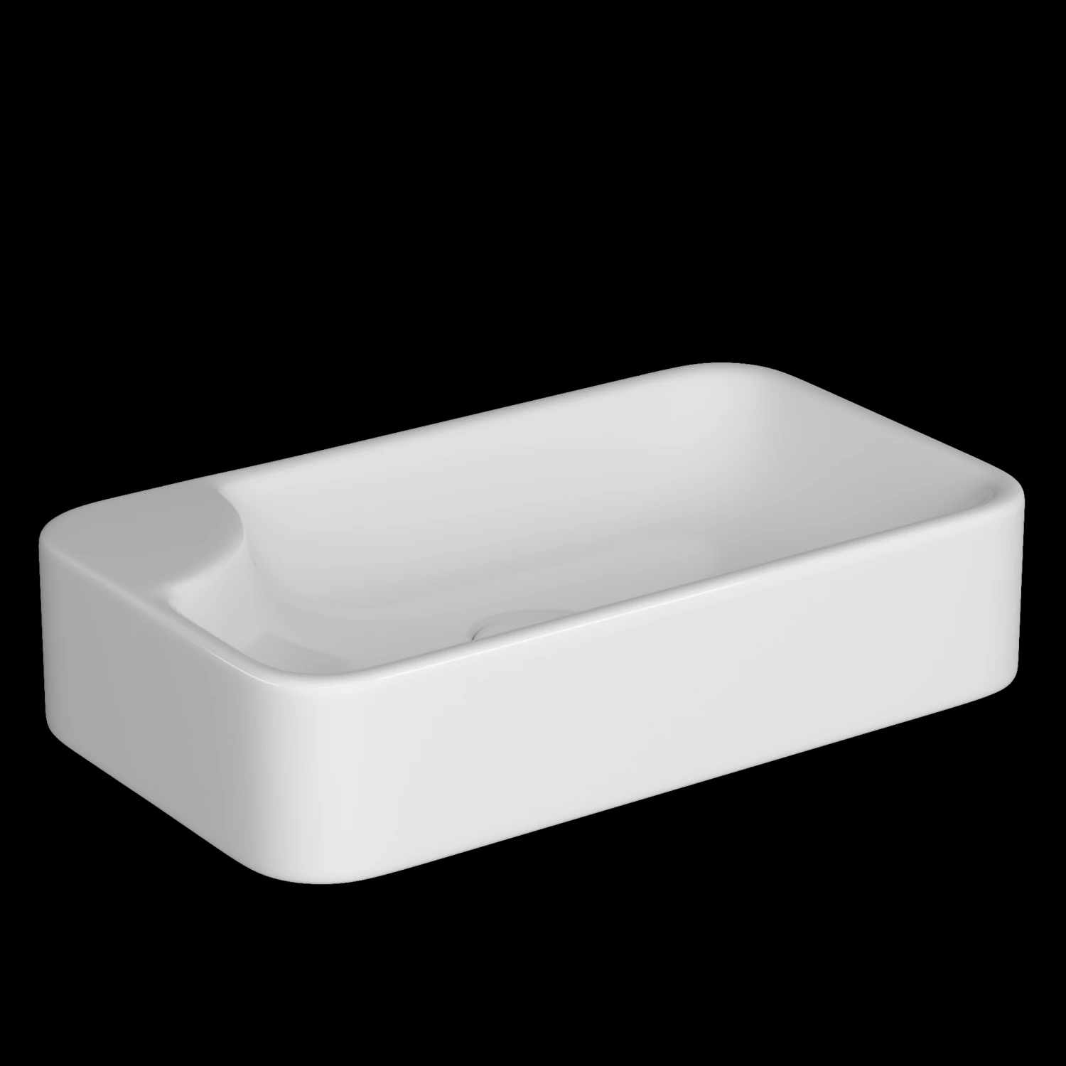 table top basin in rectangle shape modeled in 3ds max 3D Model .c4d .max .obj .3ds .fbx .stl .blend