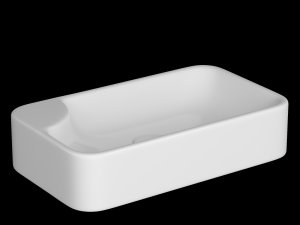 table top basin in rectangle shape modeled in 3ds max 3D Model