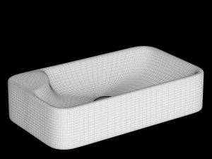 table top basin in rectangle shape modeled in 3ds max 3D Model
