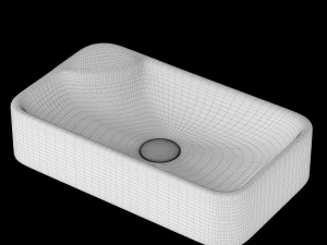 table top basin in rectangle shape modeled in 3ds max 3D Model