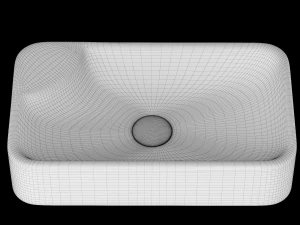 table top basin in rectangle shape modeled in 3ds max 3D Model