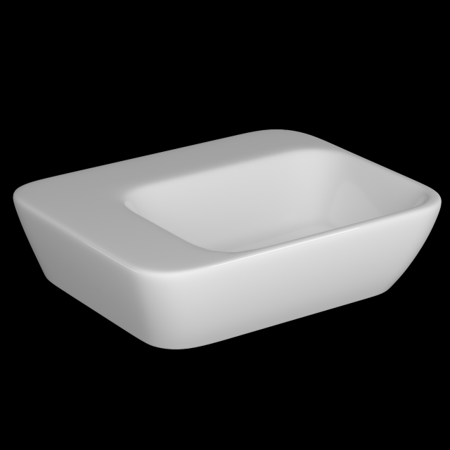 table top basin in rectangle shape modeled in 3ds max 3D Model .c4d .max .obj .3ds .fbx .stl .blend 