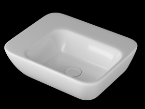 table top basin in rectangle shape modeled in 3ds max 3D Model