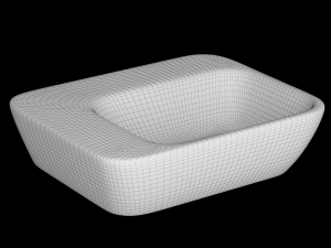 table top basin in rectangle shape modeled in 3ds max 3D Model