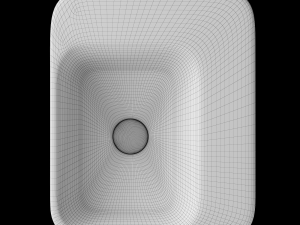 table top basin in rectangle shape modeled in 3ds max 3D Model