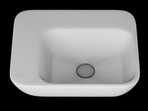 table top basin in rectangle shape modeled in 3ds max 3D Model