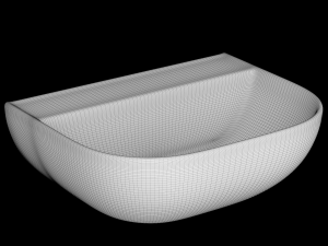 table top basin in rectangle shape modeled in 3ds max 3D-Modell