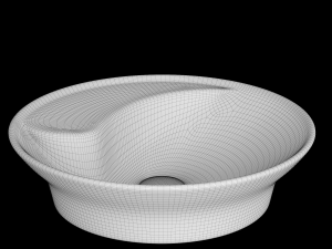 table top wash basin in circle shape modeled in 3ds max 3D Model