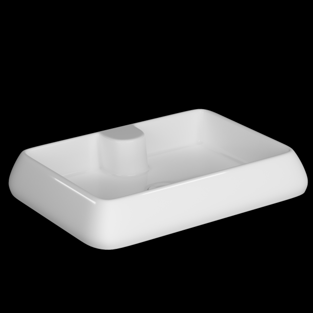 table top basin in rectangle shape modeled in 3ds max Modelo 3D .c4d .max .obj .3ds .fbx .stl .blend 