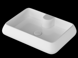 table top basin in rectangle shape modeled in 3ds max Modelo 3D