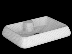 table top basin in rectangle shape modeled in 3ds max Modelo 3D