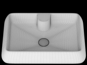 table top basin in rectangle shape modeled in 3ds max Modelo 3D