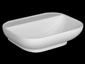 wastafel bagian atas meja dalam bentuk persegi panjang bulat dalam 3ds max Model 3D