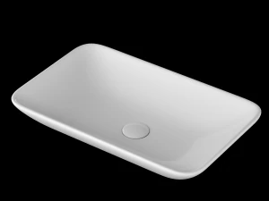 tabletop washbasin in rounded rectangle shape modeled in 3ds max 3D Model