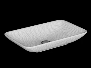 tabletop washbasin in rounded rectangle shape modeled in 3ds max 3D Model