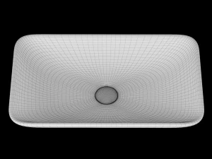 tabletop washbasin in rounded rectangle shape modeled in 3ds max 3D Model