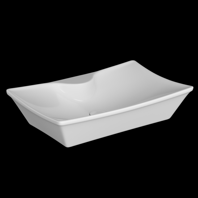 tabletop washbasin in rectangle shape modeled in 3ds max Modello 3D .c4d .max .obj .3ds .fbx .stl .blend 