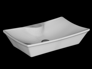 tabletop washbasin in rectangle shape modeled in 3ds max Modello 3D