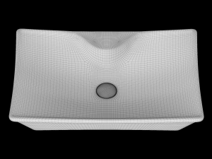tabletop washbasin in rectangle shape modeled in 3ds max Modello 3D