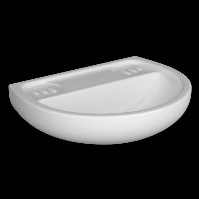 tabletop washbasin in semi circle shape modeled in 3ds max Modello 3D .c4d .max .obj .3ds .fbx .stl .blend 