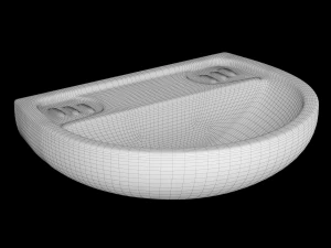 tabletop washbasin in semi circle shape modeled in 3ds max 3D Model