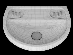 tabletop washbasin in semi circle shape modeled in 3ds max Modello 3D