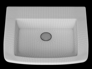 table top wash basin in rectangle shape modeled in 3ds max Modèle 3D