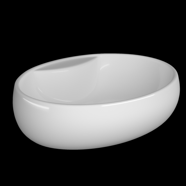table top wash basin in ellipse shape modeled in 3ds max 3Dモデル .c4d .max .obj .3ds .fbx .stl .blend 