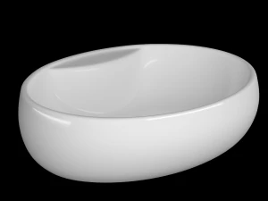 lavatório de mesa em formato de elipse modelado no 3ds max Modelo 3D