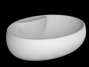 table top wash basin in ellipse shape modeled in 3ds max 3Dモデル