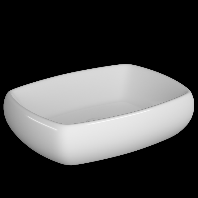 tabletop washbasin in rounded rectangle shape in 3ds max 3D 모델 .c4d .max .obj .3ds .fbx .stl .blend 