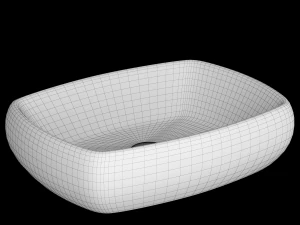 tabletop washbasin in rounded rectangle shape in 3ds max 3D Model